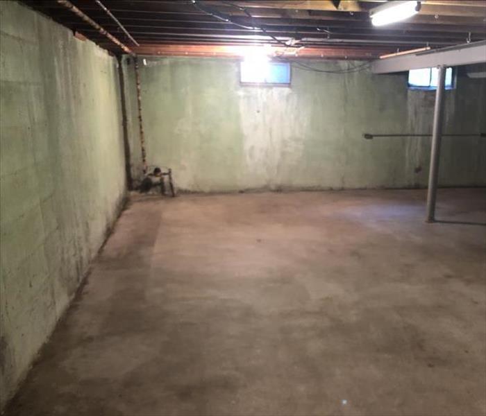 Basement clean and dry after restoration