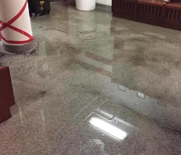 standing water in a commercial building
