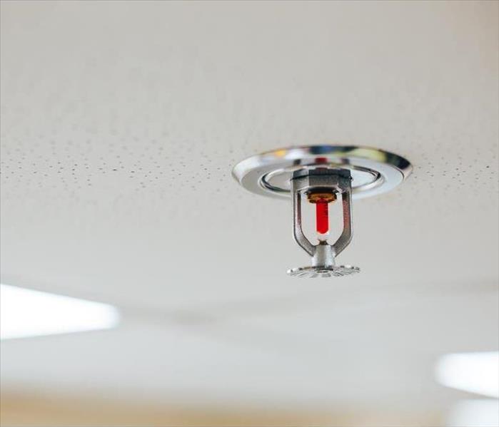 Fire sprinkler system in the ceiling 